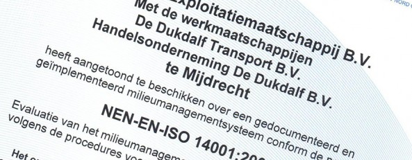 Certificaat ISO 14001